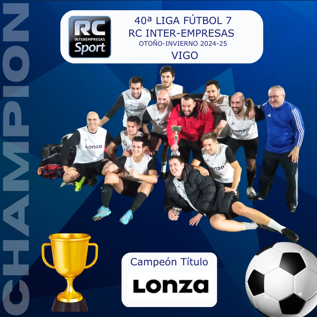 LONZA se impone al campeón de las últimas ediciones WARTSILA en la 40ª Liga de Fútbol 7 RC Interempresas Otoño-Invierno 24-25 en VIGO